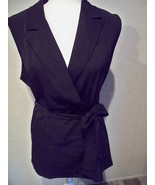 MELLODAY LADY&#39;S BLOUSE SMALL BLACK BUTTON&#39;S SHORT SLEEVE - $14.85