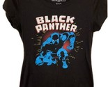  Marvel Black Panther women Graphic Cap Sleeve Round Neck T shirt Black S - $10.14