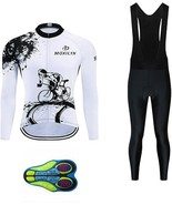 MOXILYN Cycling Set Bike Clothing Jersey Long Sleeve Jacket 20D Long Bib... - $39.55