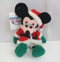 The Disney Store Exclusive Santa Minnie 9&quot; Mini Bean Bag Plush New With ... - $9.89