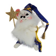 Annalee Wizard Mouse Wand Sun Moon Stars Blue Robe Hat 2003 6.5&quot; - $54.99