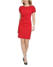 Karl Lagerfeld Paris Womens Ruched Sheath Dress Red Size 14 NO TAGS B4HP - £31.81 GBP