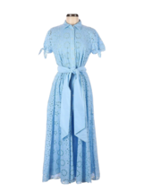 NWT J.Crew Long Shirtdress in Serenity Blue Eyelet Maxi Shirt Dress 2 - £141.27 GBP