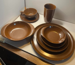 Spaulding Melmac Brown Place Setting 8 Pieces - $19.00