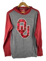 OU Hoodie T Shirt Size Medium Mens Red Gray Oklahoma Sooners University - £29.75 GBP