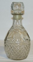Vintage Crown Royal Whiskey Cut Glass Decanter, Etched Grapes &amp; Stopper - £6.15 GBP
