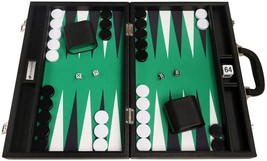 Open Box! 16&quot; Silverman &amp; Co. Leatherette Backgammon Set - Black - £67.78 GBP