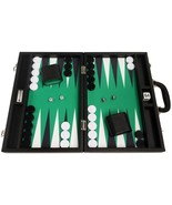 Open Box! 16&quot; Silverman &amp; Co. Leatherette Backgammon Set - Black - £66.70 GBP