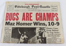 1990 Pittsburgh Post Gazette Commemorative Pirates 1960 World Series New... - £23.18 GBP