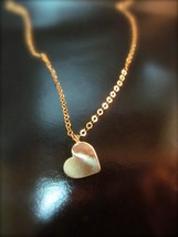 Heart necklace. 14k Yellow gold Heart-shaped pendant. Handmade beautiful necklac - £217.29 GBP