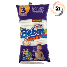 5x Packs Bebin Super Travel Baby Diapers X-Large | 3 Per Pack | Fast Shipping - £17.58 GBP