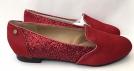 IMAN Red Calf Hair Glitter Flats Women&#39;s size 6 Bright Bold Shoes 255461 - £22.39 GBP