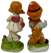 Vtg. Girl & Boy Carrying Fruit Baskets With Geese Porcelain Figurine Set - 4.75" image 5