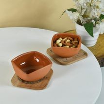 Sowpeace Handmade Pottery Clay Premium Set of 2 Terracotta Square Servin... - £31.25 GBP