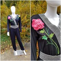 Vintage 80s Lacy afternoon by Shell Kepler Jumper Jumpsuit Selena style ... - $83.16