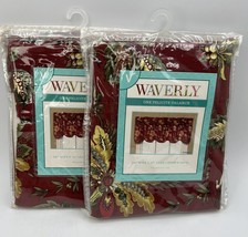 2 Waverly  Back Tab Felicite Curtain Valances Crimson Red Floral NEW 15 ... - £28.84 GBP