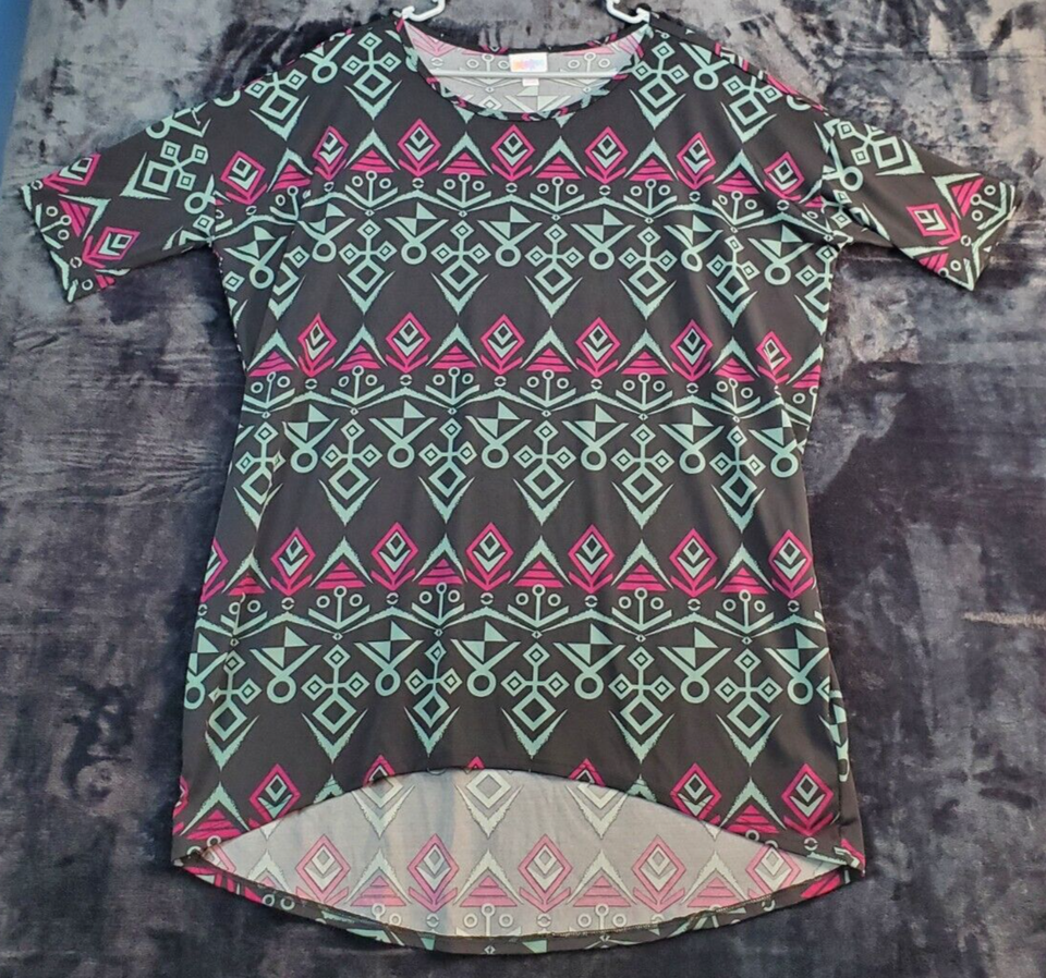 LuLaRoe Short Dress Womens Medium Multi Geo Print Polyester Short Casual... - $14.79