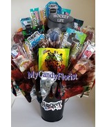 HOCKEY Candy Bouquet Tin Pail! Perfect Gift for Birthday, Award, or Just... - £47.25 GBP