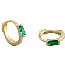 Anyco Earrings Fashion Stud Minimalist Geometric Square Colorful Zircon Huggie  - £17.08 GBP