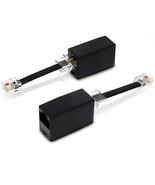 (2 Pack) Phone Jack To Ethernet Adapter Rj45 Female To Rj11 Male For Lan... - £15.72 GBP