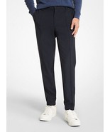 Michael Kors Men&#39;s Slim-Fit Stretch Micro-Check Pintucked Joggers Dk Mid... - $49.99