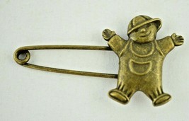 Vintage - Little Boy with Cap - Shawl or Diaper Safety Pin 2.25" - £8.89 GBP