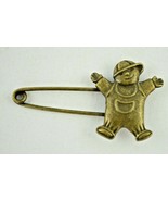 Vintage - Little Boy with Cap - Shawl or Diaper Safety Pin 2.25&quot; - £8.78 GBP