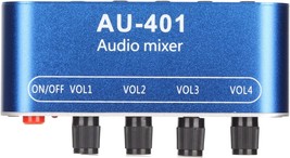 4 In 1 Out Mini Stereo Mixer, 3.5Mm Sound Selector Amplifier For Pc Laptop - £29.89 GBP