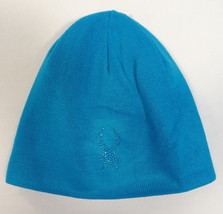 Spyder Rhinestone Blue Plush Fleece Lined  Knit Beanie Youth Girls 7-14 ... - £20.58 GBP