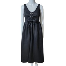 Mara Hoffman Size 6 Black Sleeveless Sundress Linen Lace Up Midi Dress  - £159.63 GBP