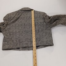 Kasper Blazer Women's Size 8 Gray Open Front Cropped Career Jacket Linen Blend image 6