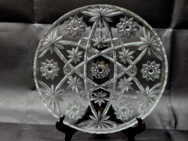 Vintage Eapc Anchor Hocking Star Of David Clear Glass 11 Inch Round Platter - £14.96 GBP