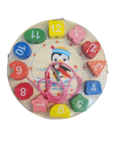 Montessori Early Learning Educational Wooden Shape Color Sorting Clock  - New - £15.71 GBP