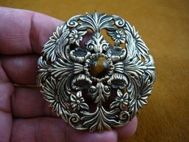 (CB-FLO-9) FLOWER brown Tiger&#39;s eye gemstone Barrettes French barrette b... - $21.49