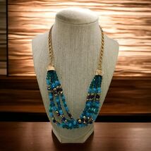 Goldtone beaded layers statement necklace - $20.00