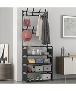 Hall Tree With Coat And Shoe Rack, Entryway Coat Rack With Bench Hooks, ... - £35.37 GBP