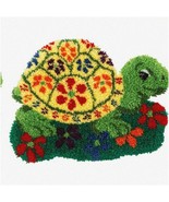 Floral Turtle Tapestry Kit - Beginner&#39;s DIY Latch Hook Rug Making with P... - $78.01 CAD