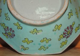 Chinese 6&quot; Hand Painted Bowl famille verte Antique Qing 19th Octagonal F... - $44.99