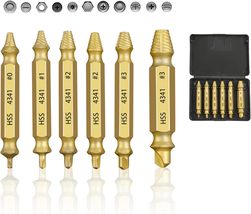 6 Pieces Gold Screw Extractor Kit,HSS 4341 Damaged Screw Extractor Set,R... - $5.99