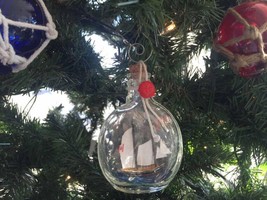 Bluenose Sailboat in a Glass Bottle Christmas Ornament 4&quot;&quot; - $18.99