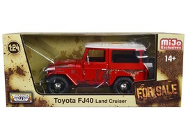 Toyota FJ40 Land Cruiser Red with White Top (Rusted Version) &quot;For Sale&quot; ... - £39.94 GBP