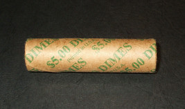 1967-P Uncirculated Roosevelt Dime Roll - Old Wrapper - $59.95