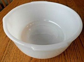 Large Vintage Glasbake For Sunbeam Mixing Bowl White 3.0 Qt. 9” Dia X 4.25” H - $39.99