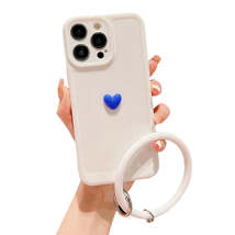 Anymob iPhone White And Blue 3D Love Heart Bracelet Phone Case Shockproo... - £19.50 GBP