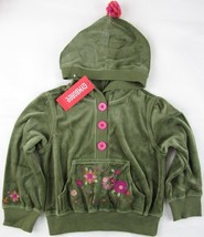 NWT Gymboree Girl&#39;s Olive Green Velour Hoodie, Peruvian Doll, 4, $28.50 - $15.63