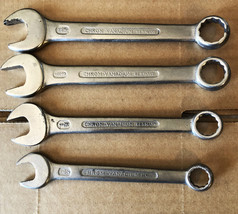 Vintage Chrom-Vanadium 4 pc Combination Wrench Set 1/2&quot; -11/16&quot;  Made in... - £17.56 GBP