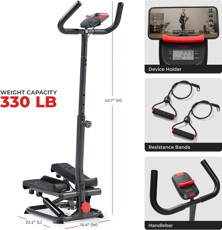 Adjustable Hydraulic Smart Stepper with Non-Slip Pedals - Maximum 330 LB Support Item image 8