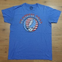 Grateful Dead Shirt Men&#39;s Large American Flag Steelie Red White Blue Skull Tee - £19.15 GBP