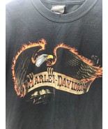 Harley Davidson Motorcycle Hot Rod T Shirt  Muskegon MI Hanes Beefy Eagle medium - £22.82 GBP
