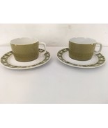 Mikasa Mediterrania Avocado Green Set of 2 Tea Coffee Cups Arno 4049 Sau... - £9.34 GBP